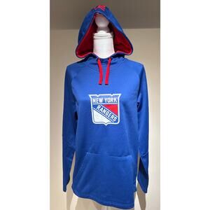 Fanatics New York Rangers Blue and Red Hoodie Sweatshirt Size‎ M